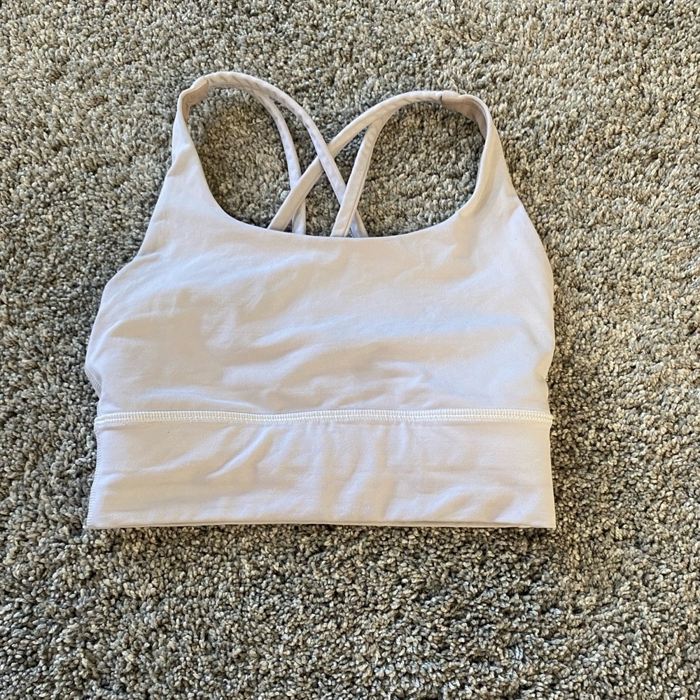 Lululemon White Longline Energy Bra